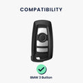 kwmobile Car Key Cover Compatible with BMW 3-Button Smart Key (Keyless Go Only) Hard Cover Protective Case Key Shell Cover