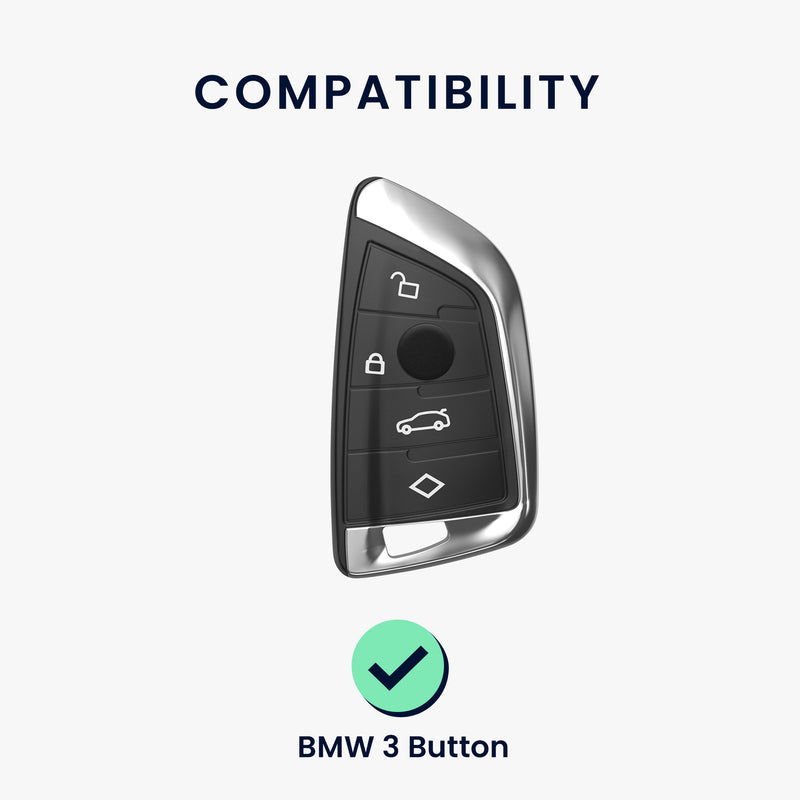 kwmobile Car Key Shell compatible with BMW 3-Button Smart Key Car Key Hard Case Protective Cover Key Fob Cover