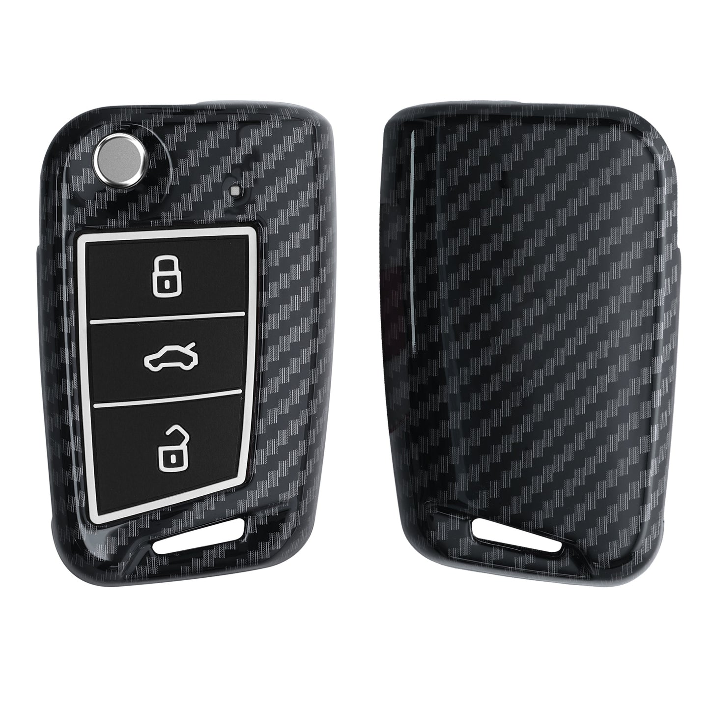 kwmobile Car Key Shell compatible with VW Golf 7 MK7 3-Button Car Key Hard Case Protective Cover Key Fob Cover