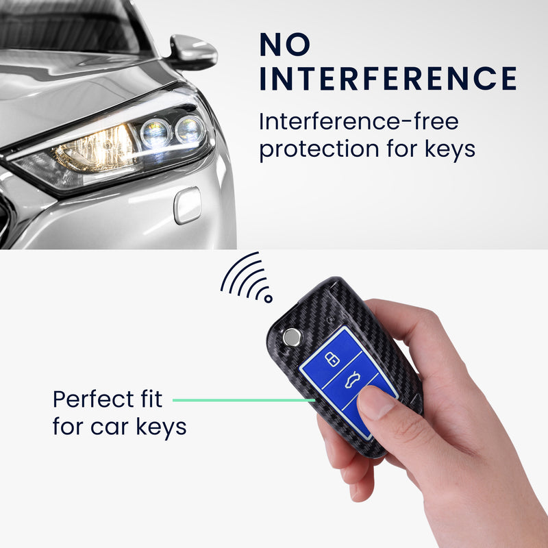 kwmobile Car Key Shell compatible with VW Golf 7 MK7 3-Button Car Key Hard Case Protective Cover Key Fob Cover