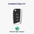kwmobile Car Key Shell compatible with VW Golf 7 MK7 3-Button Car Key Hard Case Protective Cover Key Fob Cover