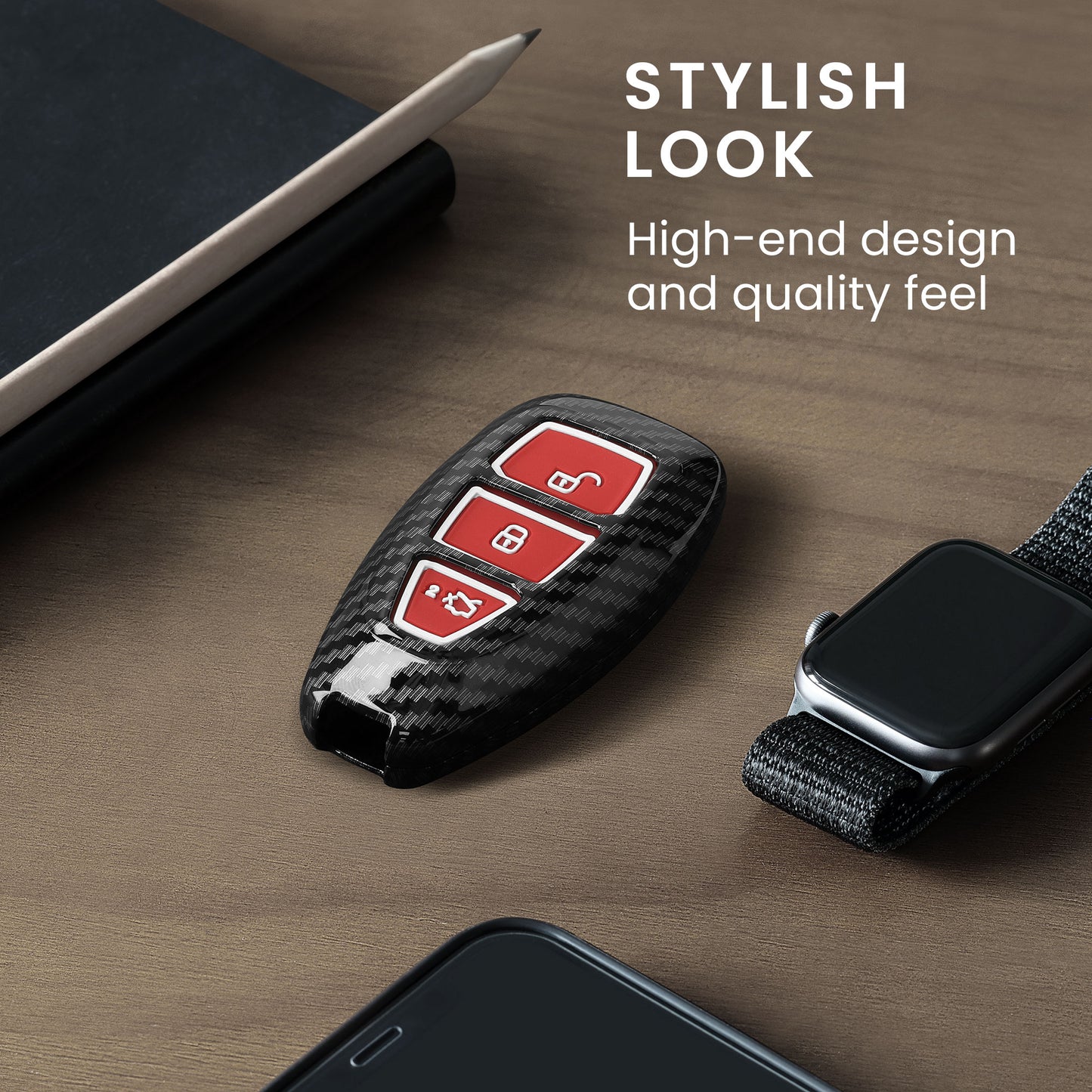 kwmobile Car Key Shell compatible with Ford 3-Button Car Key Keyless Go Hard Case Cover