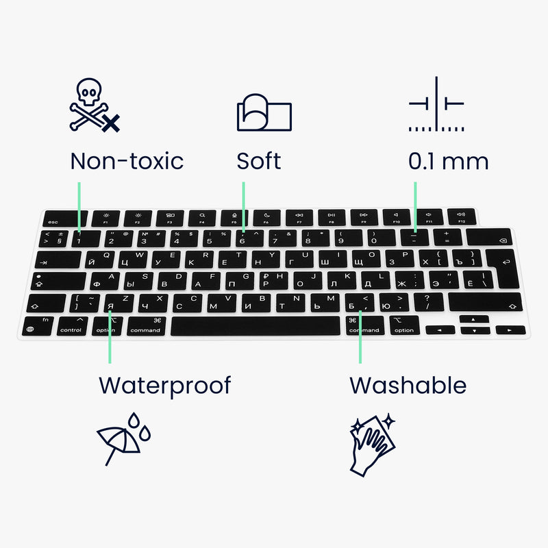 kwmobile Keyboard Protector for Apple MacBook Pro 14" (2021) A2442 - QWERTY Russian Keyboard Cover