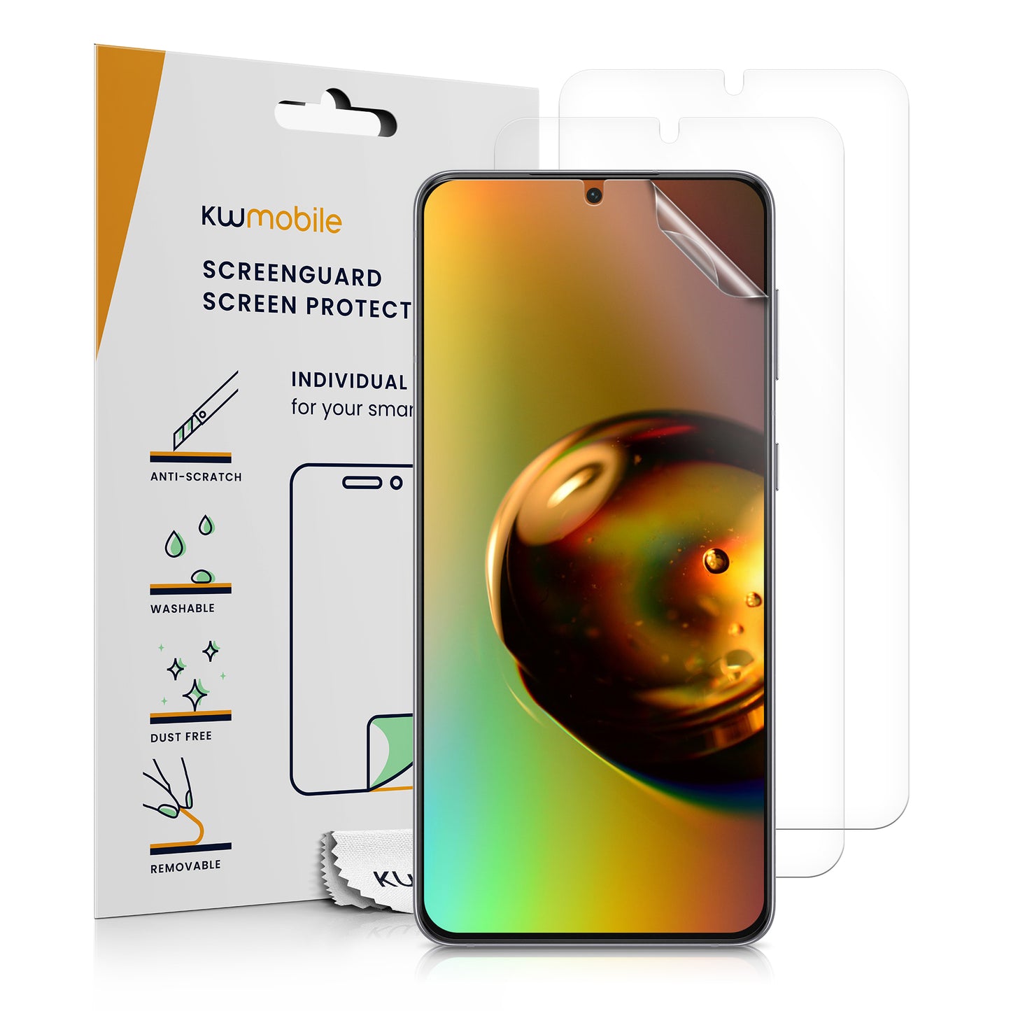 kwmobile Screen Protector compatible with Samsung Galaxy S22 Film Set