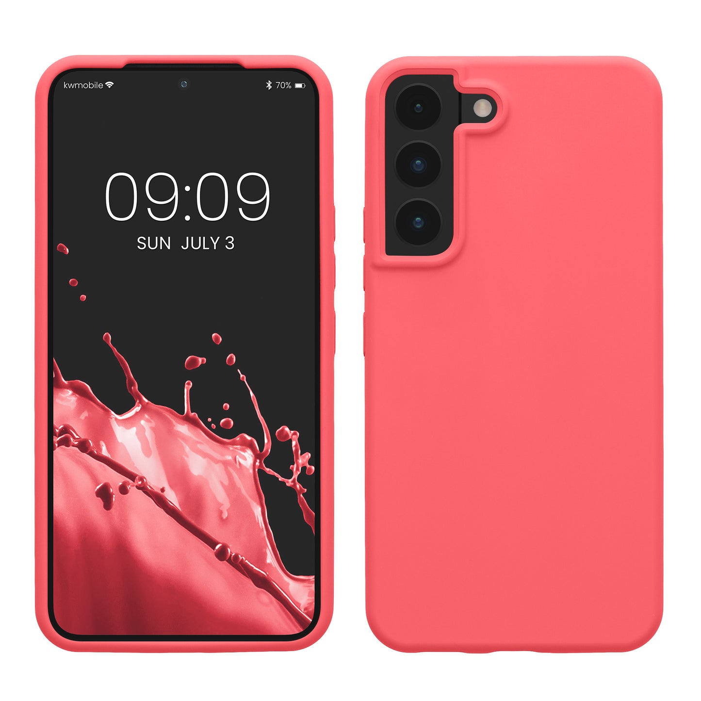 kwmobile Protective Cover compatible with Samsung S22 Case Silicone Case Phone Cover Soft Surface Wireless Charging