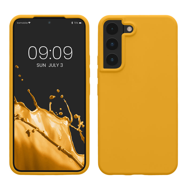 kwmobile Protective Cover compatible with Samsung S22 Case Silicone Case Phone Cover Soft Surface Wireless Charging