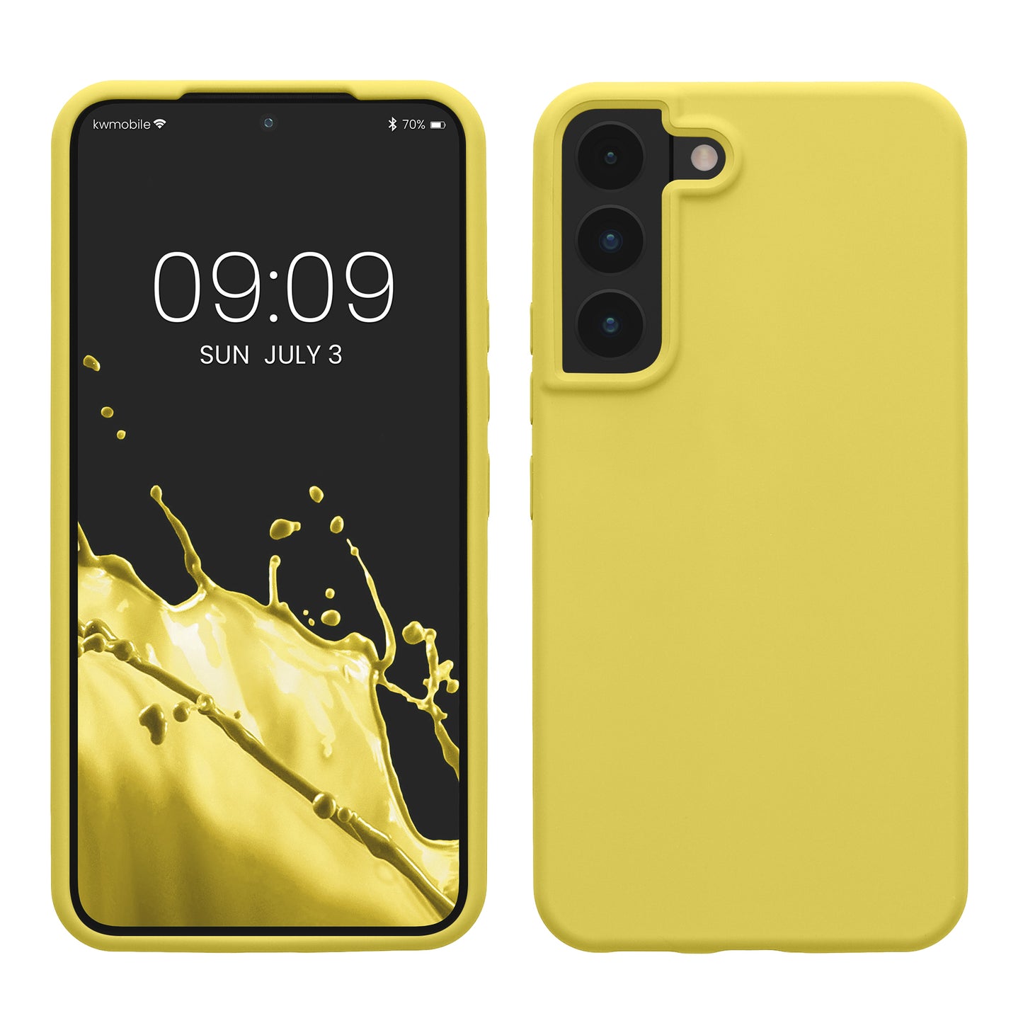 kwmobile Protective Cover compatible with Samsung S22 Case Silicone Case Phone Cover Soft Surface Wireless Charging