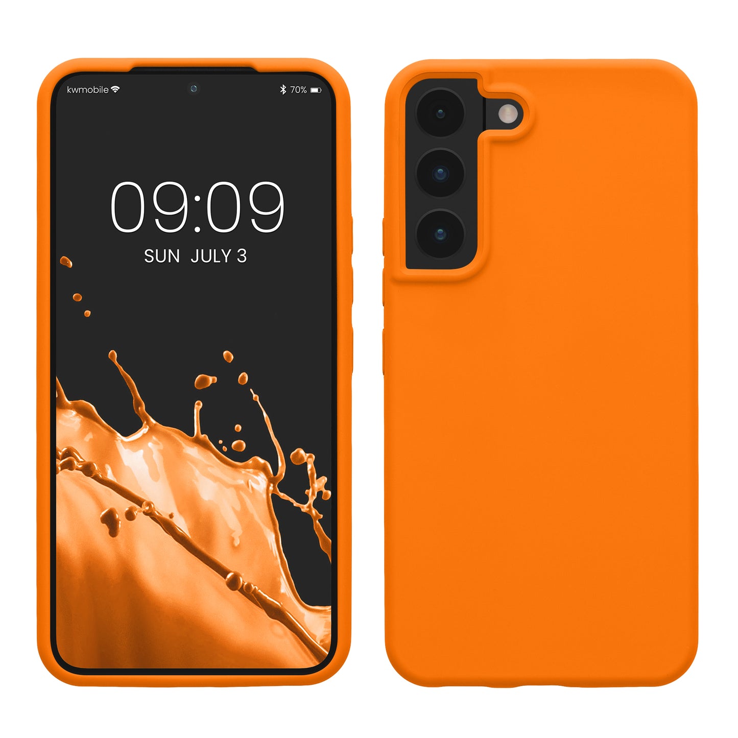 kwmobile Protective Cover compatible with Samsung S22 Case Silicone Case Phone Cover Soft Surface Wireless Charging