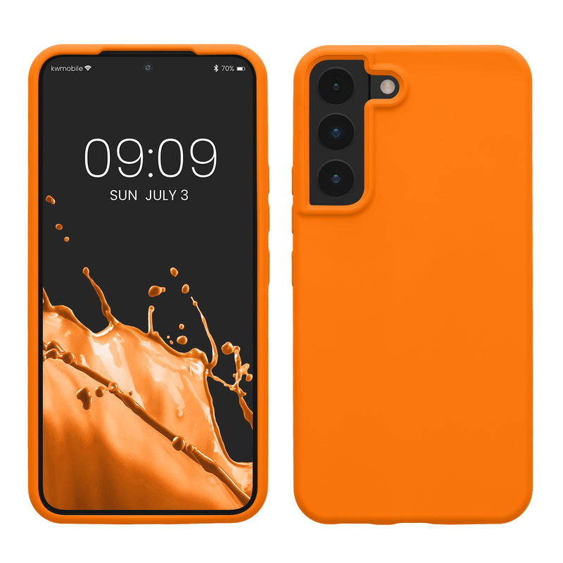 kwmobile Protective Cover compatible with Samsung S22 Case Silicone Case Phone Cover Soft Surface Wireless Charging
