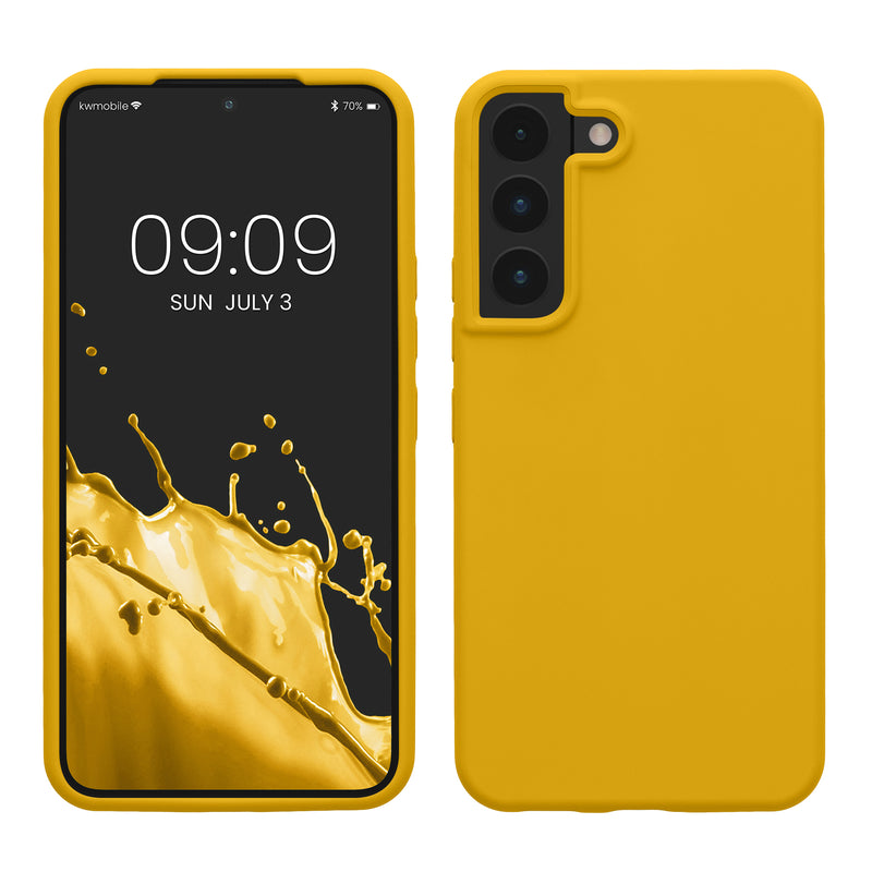 kwmobile Protective Cover compatible with Samsung S22 Case Silicone Case Phone Cover Soft Surface Wireless Charging