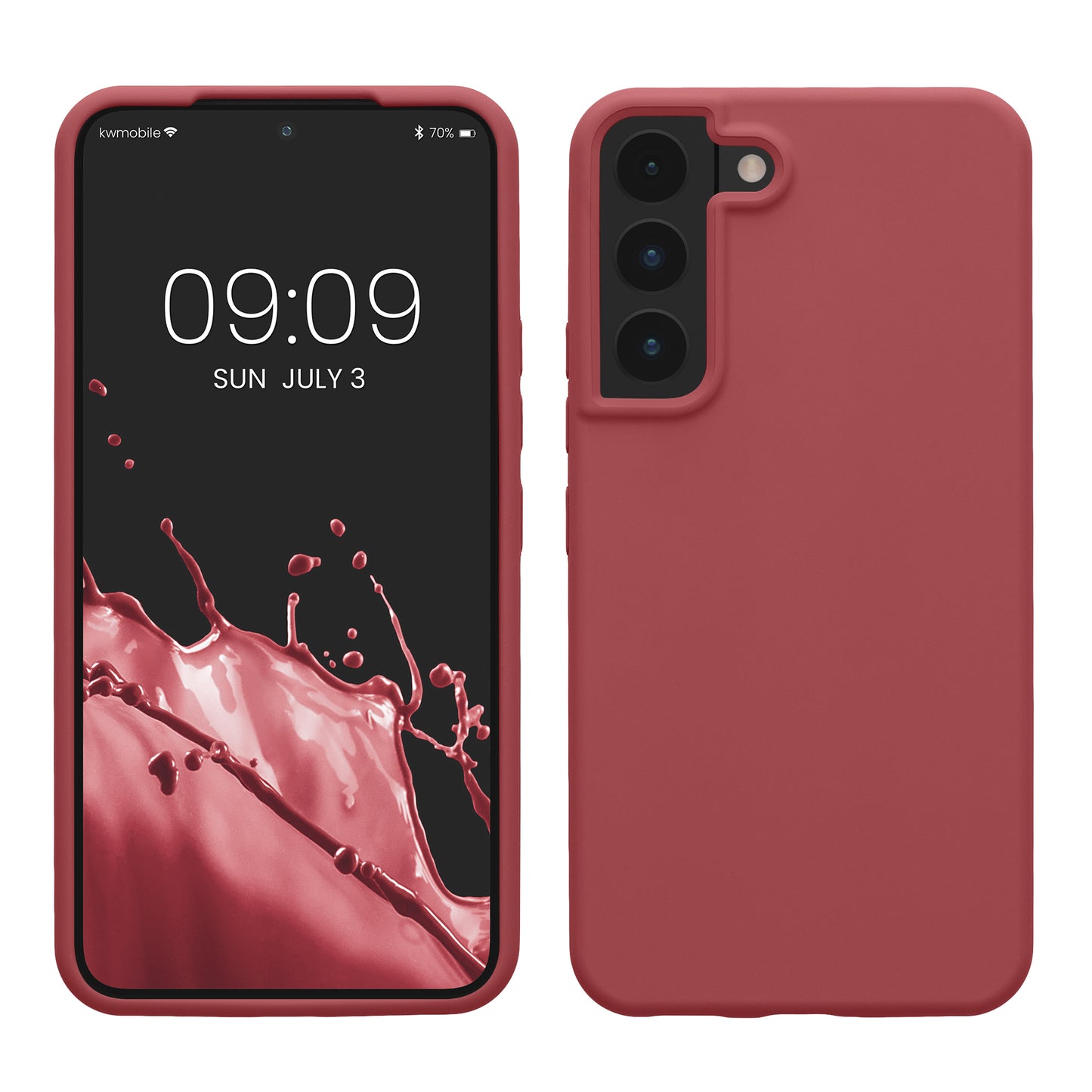 kwmobile Protective Cover compatible with Samsung S22 Case Silicone Case Phone Cover Soft Surface Wireless Charging