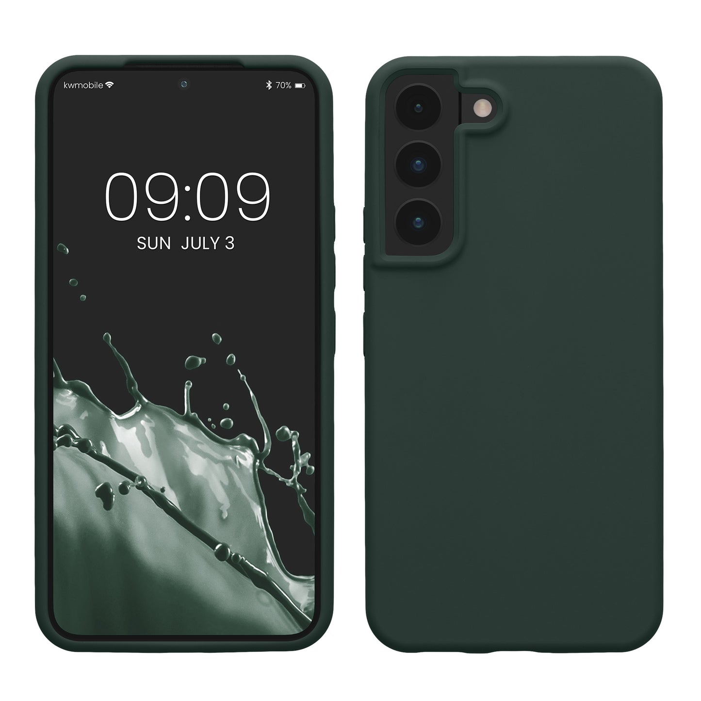 kwmobile Protective Cover compatible with Samsung S22 Case Silicone Case Phone Cover Soft Surface Wireless Charging