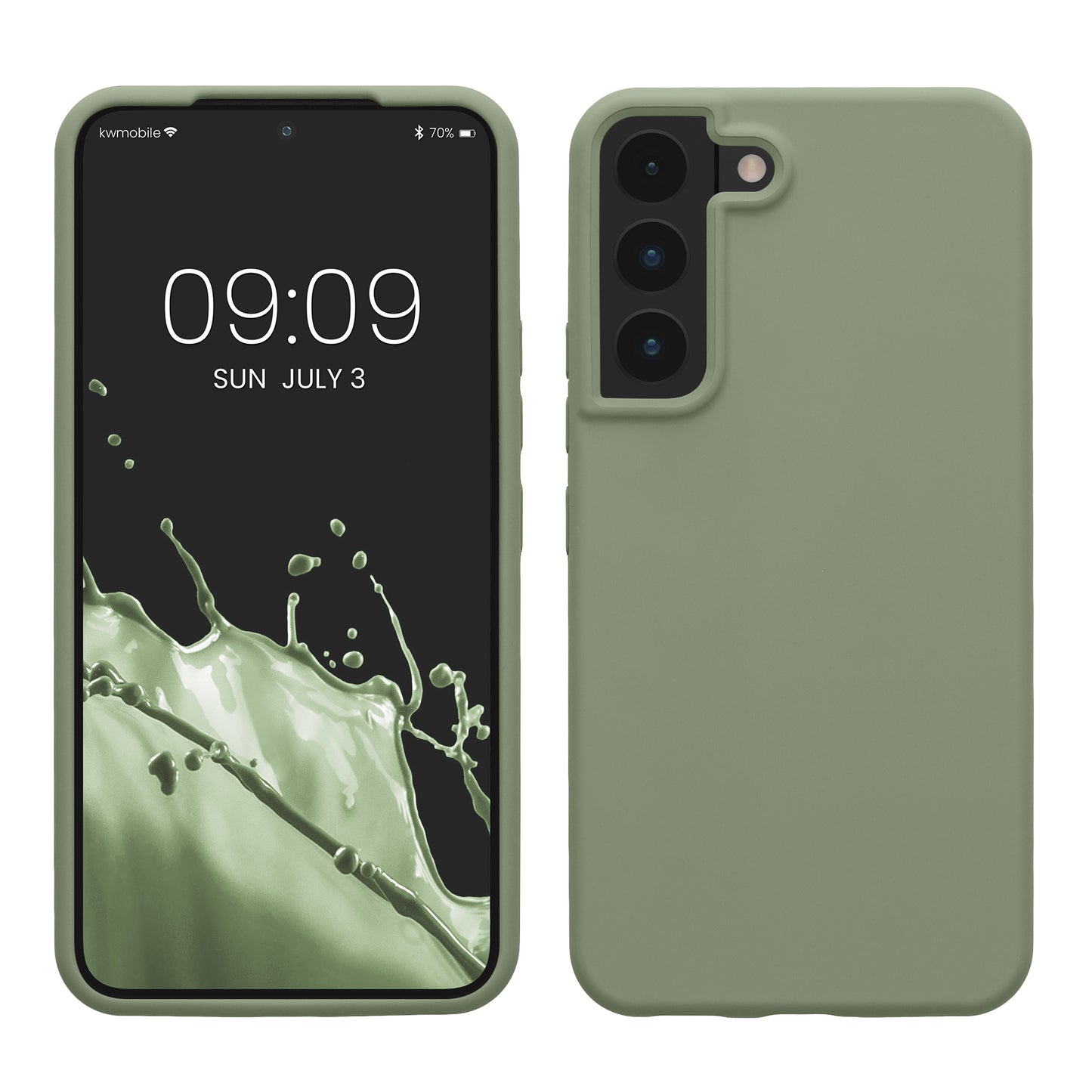 kwmobile Protective Cover compatible with Samsung S22 Case Silicone Case Phone Cover Soft Surface Wireless Charging