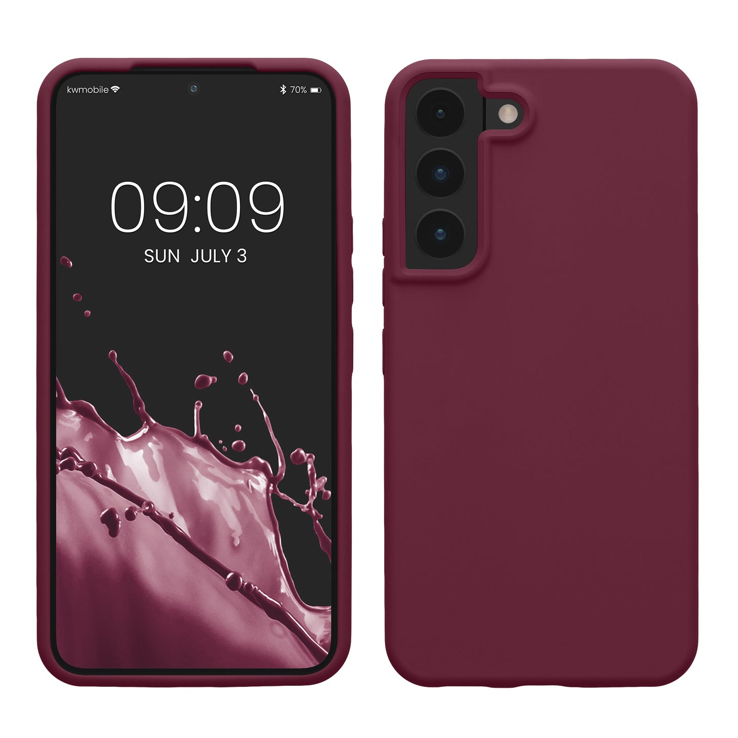 kwmobile Protective Cover compatible with Samsung S22 Case Silicone Case Phone Cover Soft Surface Wireless Charging