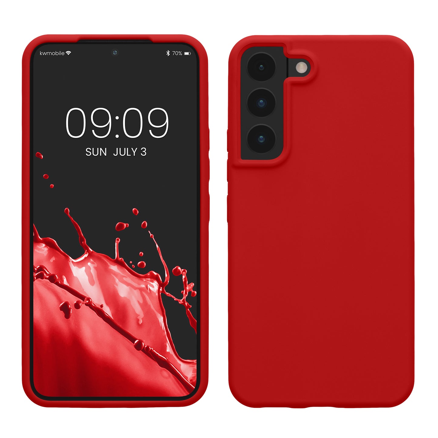kwmobile Protective Cover compatible with Samsung S22 Case Silicone Case Phone Cover Soft Surface Wireless Charging