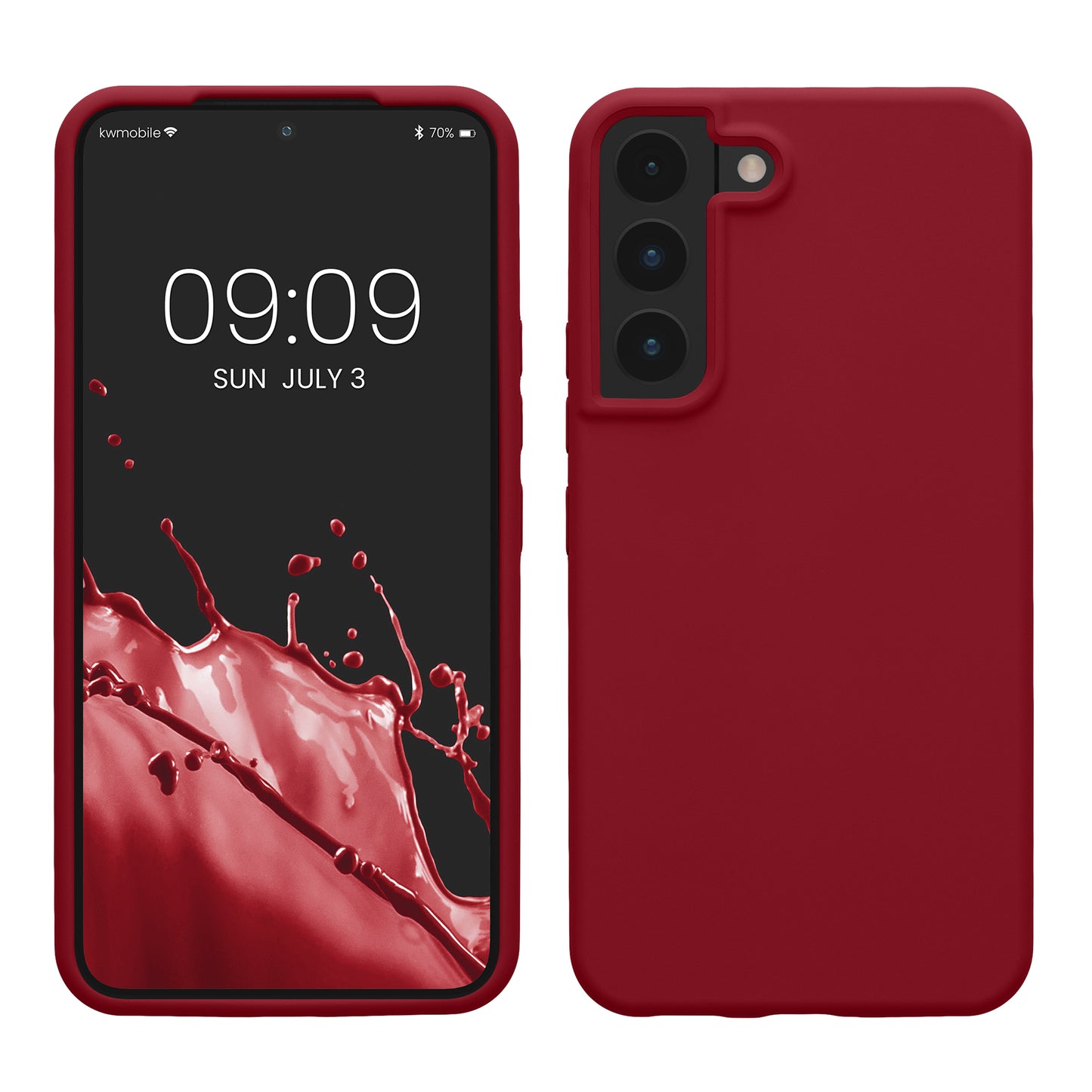 kwmobile Protective Cover compatible with Samsung S22 Case Silicone Case Phone Cover Soft Surface Wireless Charging
