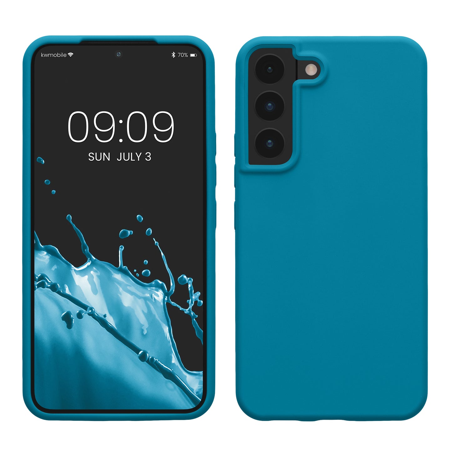 kwmobile Protective Cover compatible with Samsung S22 Case Silicone Case Phone Cover Soft Surface Wireless Charging