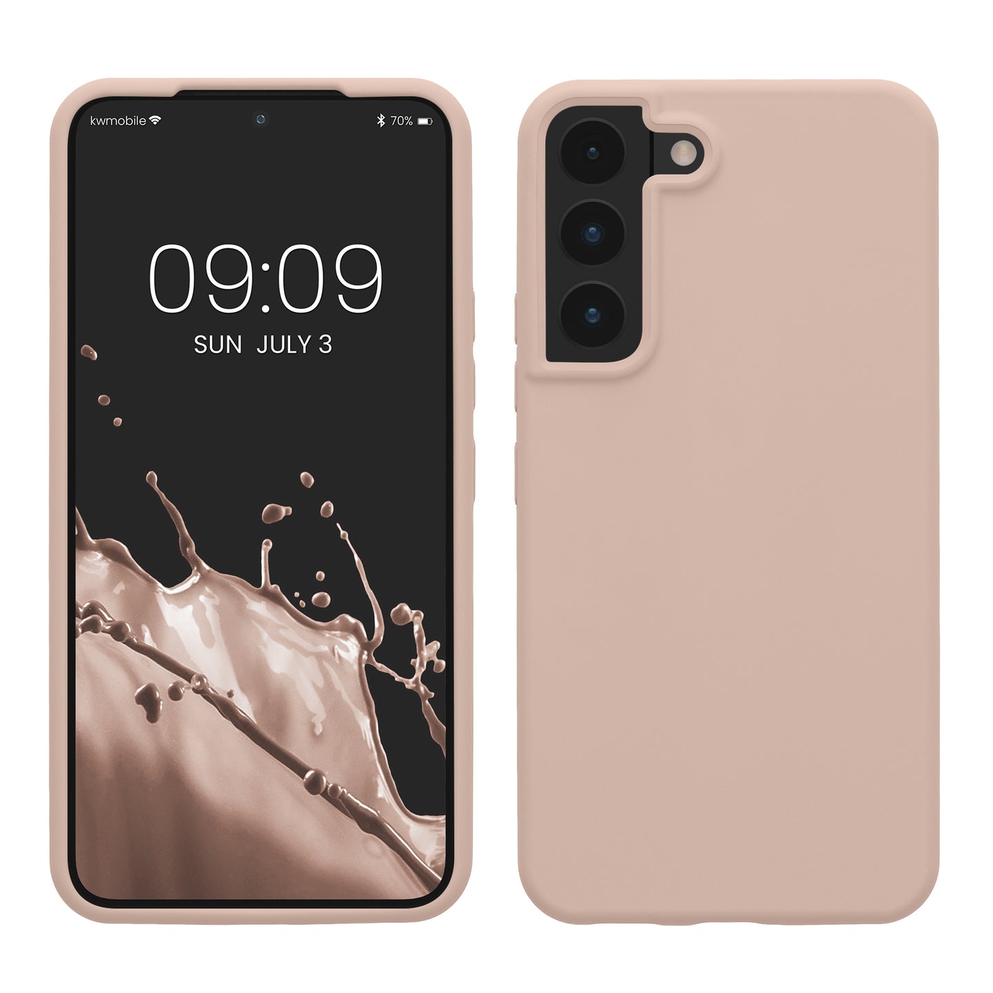 kwmobile Protective Cover compatible with Samsung S22 Case Silicone Case Phone Cover Soft Surface Wireless Charging