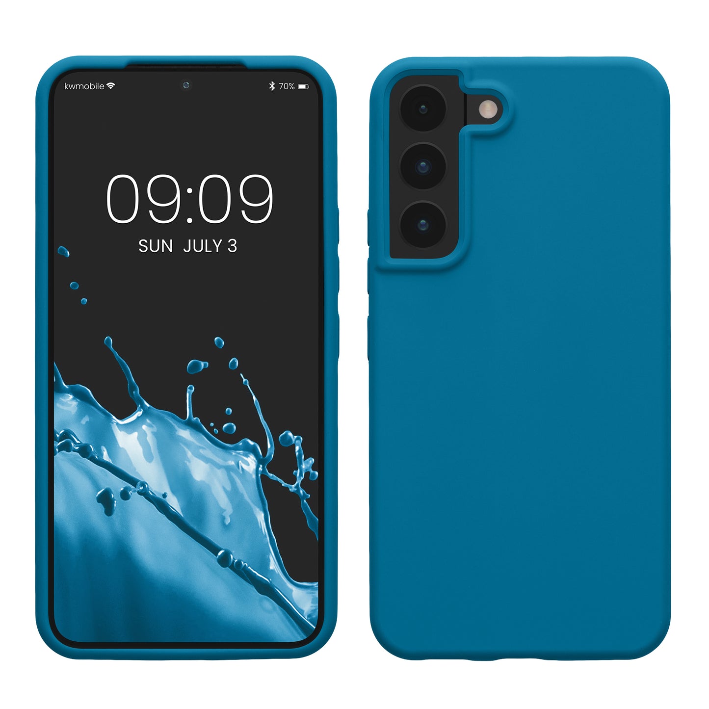 kwmobile Protective Cover compatible with Samsung S22 Case Silicone Case Phone Cover Soft Surface Wireless Charging