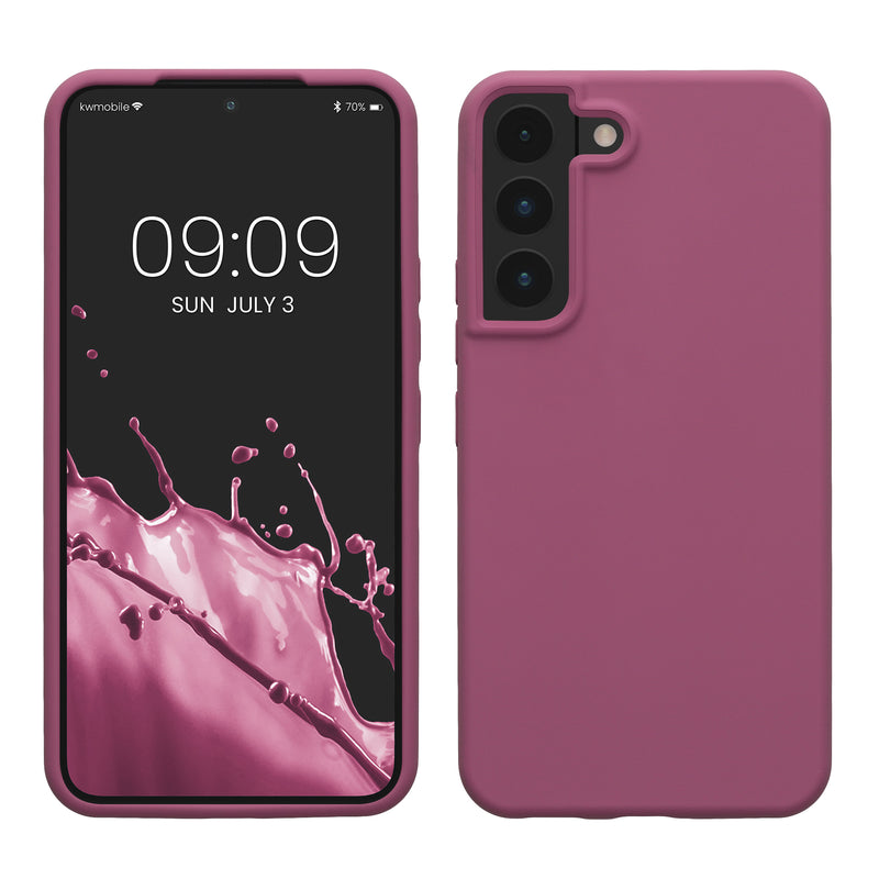 kwmobile Protective Cover compatible with Samsung S22 Case Silicone Case Phone Cover Soft Surface Wireless Charging