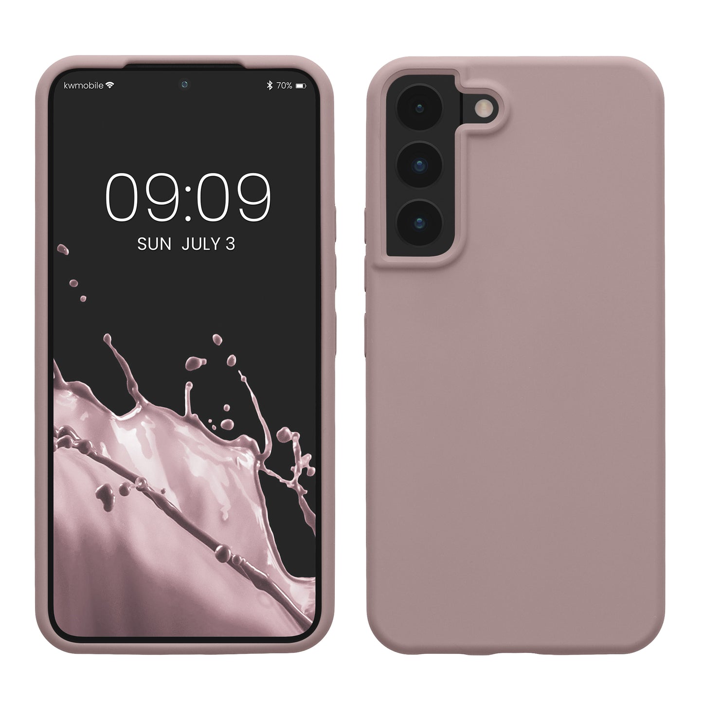 kwmobile Protective Cover compatible with Samsung S22 Case Silicone Case Phone Cover Soft Surface Wireless Charging
