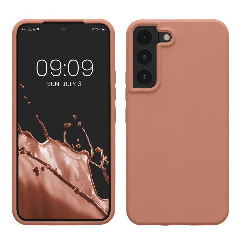 kwmobile Protective Cover compatible with Samsung S22 Case Silicone Case Phone Cover Soft Surface Wireless Charging