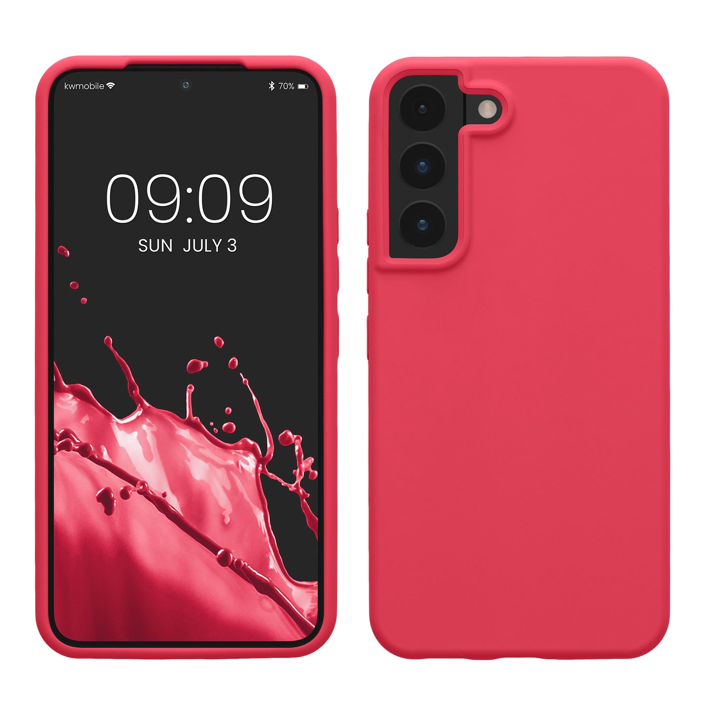 kwmobile Protective Cover compatible with Samsung S22 Case Silicone Case Phone Cover Soft Surface Wireless Charging