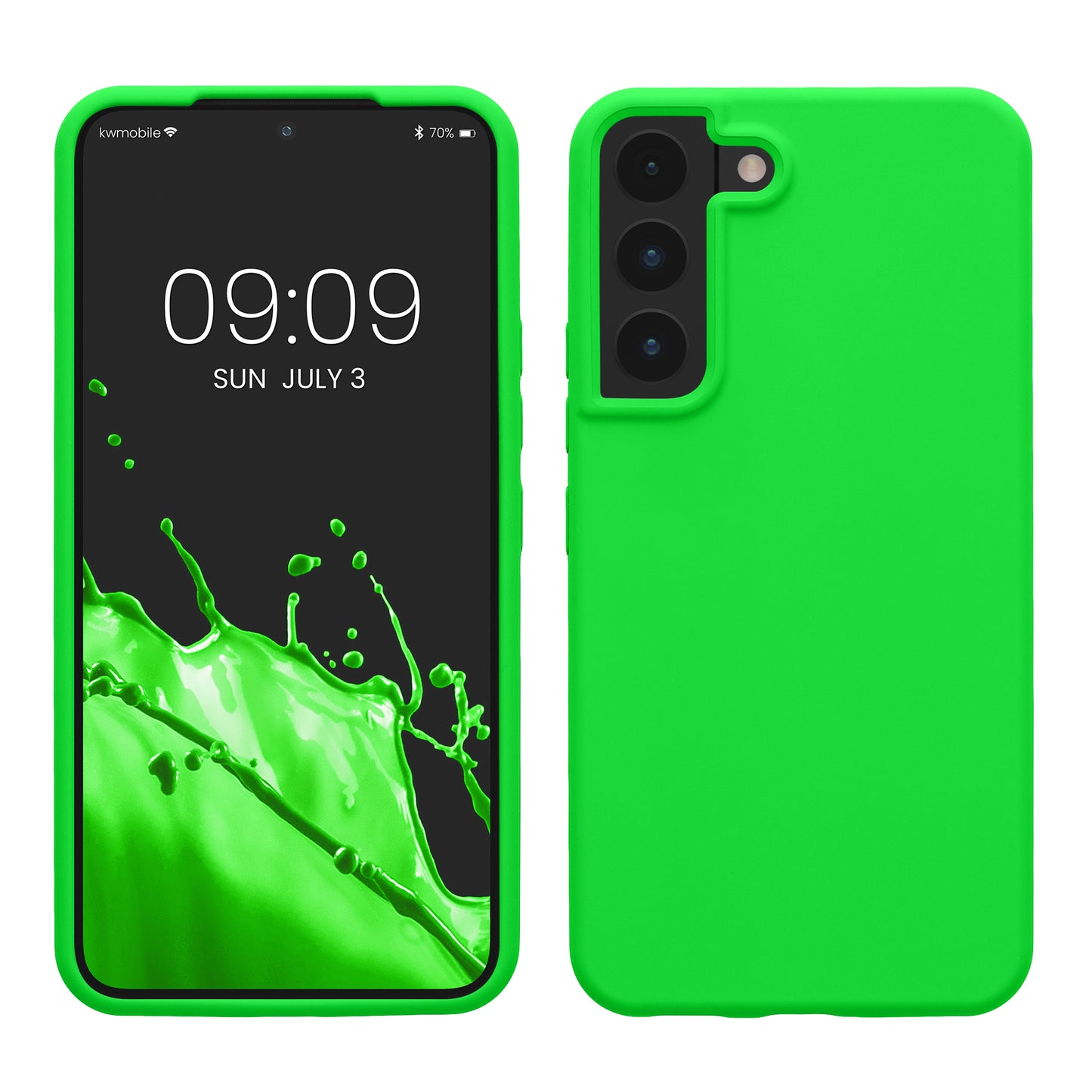 kwmobile Protective Cover compatible with Samsung S22 Case Silicone Case Phone Cover Soft Surface Wireless Charging