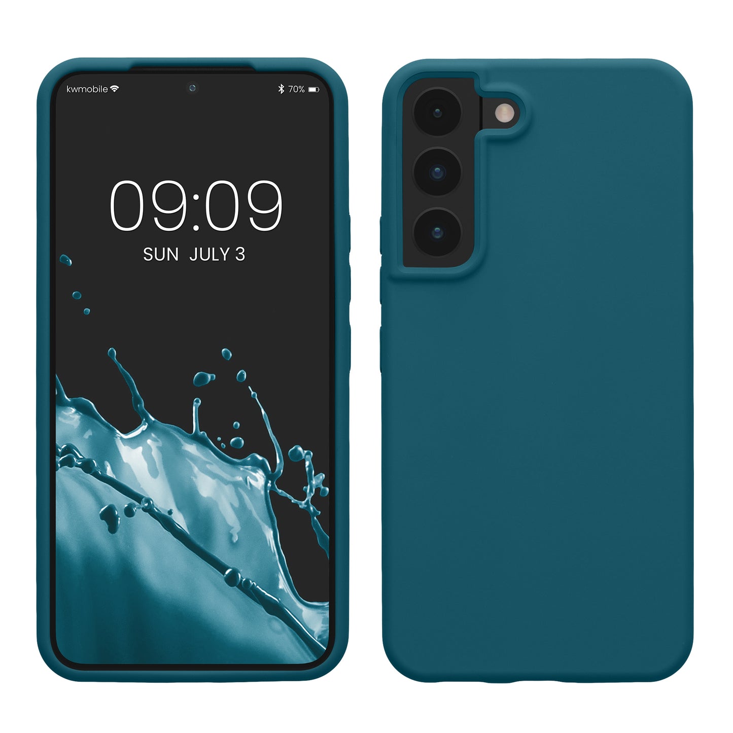 kwmobile Protective Cover compatible with Samsung S22 Case Silicone Case Phone Cover Soft Surface Wireless Charging