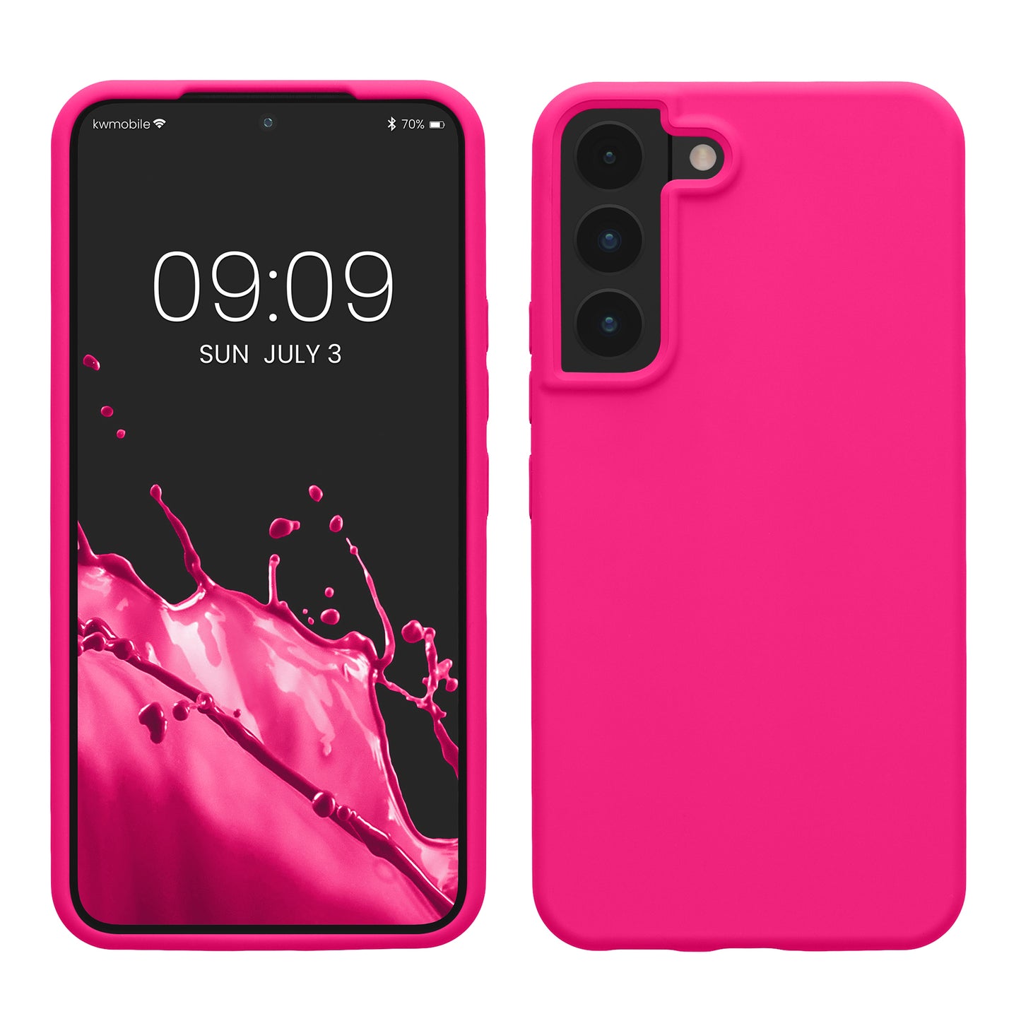 kwmobile Protective Cover compatible with Samsung S22 Case Silicone Case Phone Cover Soft Surface Wireless Charging