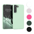 kwmobile Hülle kompatibel mit Samsung Galaxy S22 Hülle - weiches TPU Silikon Case - Cover geeignet für kabelloses Laden - Graugrün Graugrün  