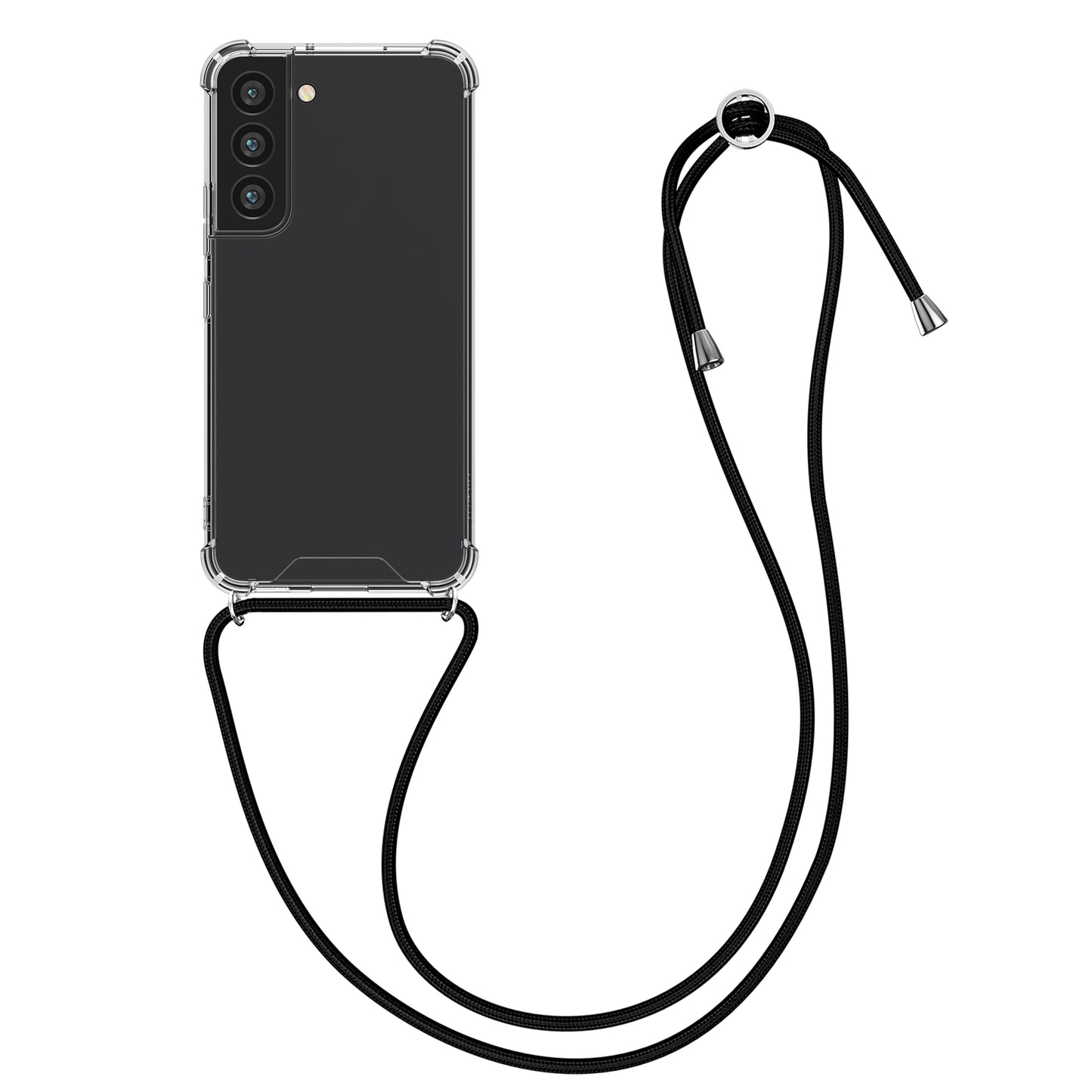 kwmobile Necklace Case kompatibel mit Samsung Galaxy S22 Hülle - Silikon Cover mit Handykette - Band Handyhülle Schwarz Transparent Schwarz  