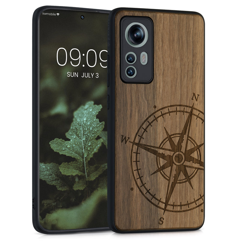 kwmobile Case Compatible with Xiaomi 12 / 12X Phone Cover TPU Phone Case Compass Vintage