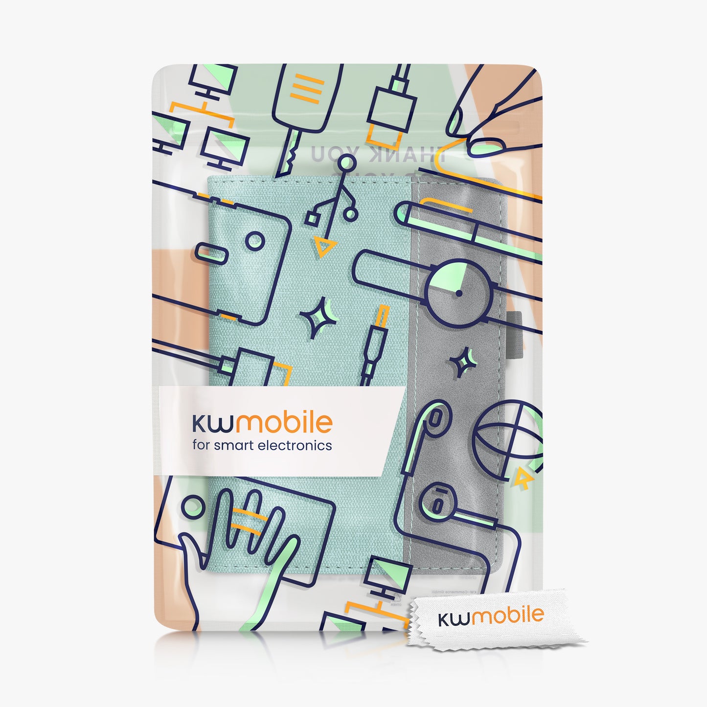 kwmobile Flip Case compatible with Kobo Glo HD / Touch 2.0 - Hand Strap - Cover