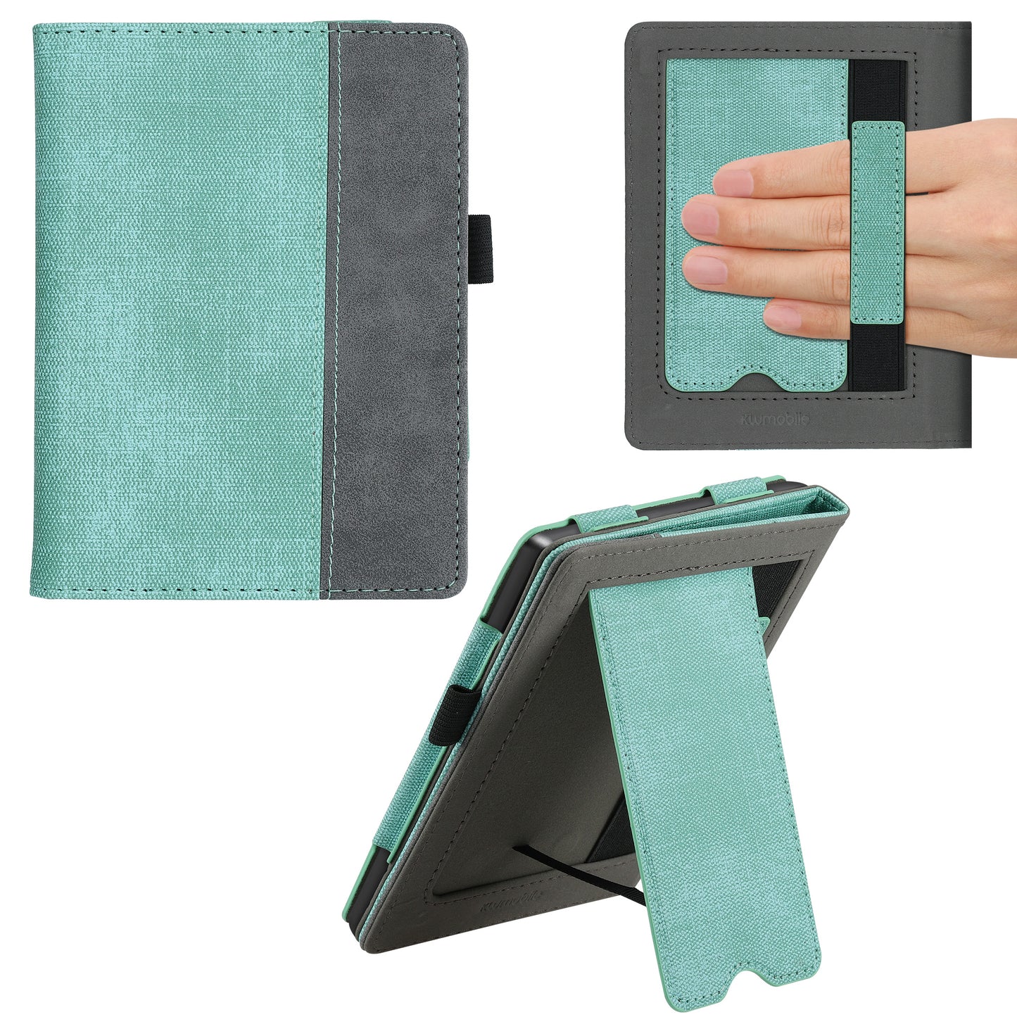 kwmobile Flip Case compatible with Kobo Glo HD / Touch 2.0 - Hand Strap - Cover