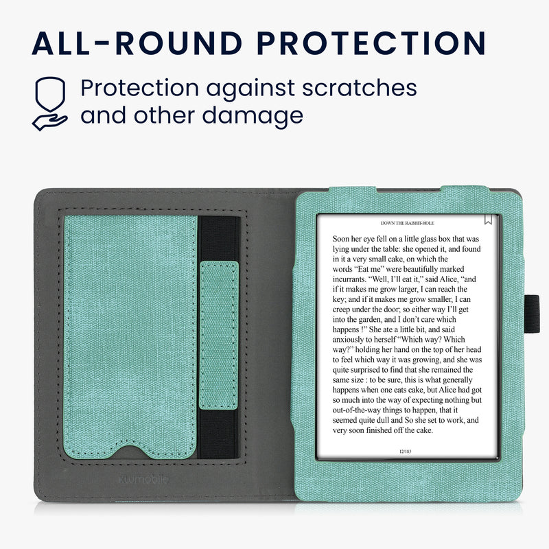 kwmobile Flip Case compatible with Kobo Glo HD / Touch 2.0 - Hand Strap - Cover
