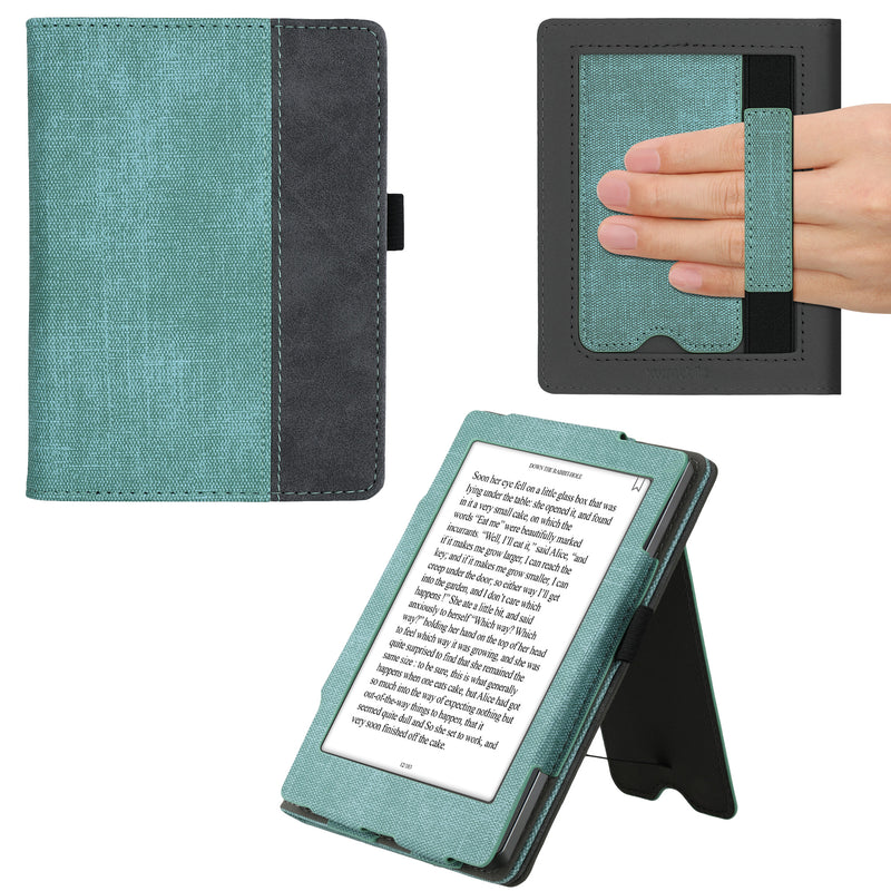 kwmobile Flip Case compatible with Kobo Aura Edition 2 - Hand Strap - Cover Dark Grey