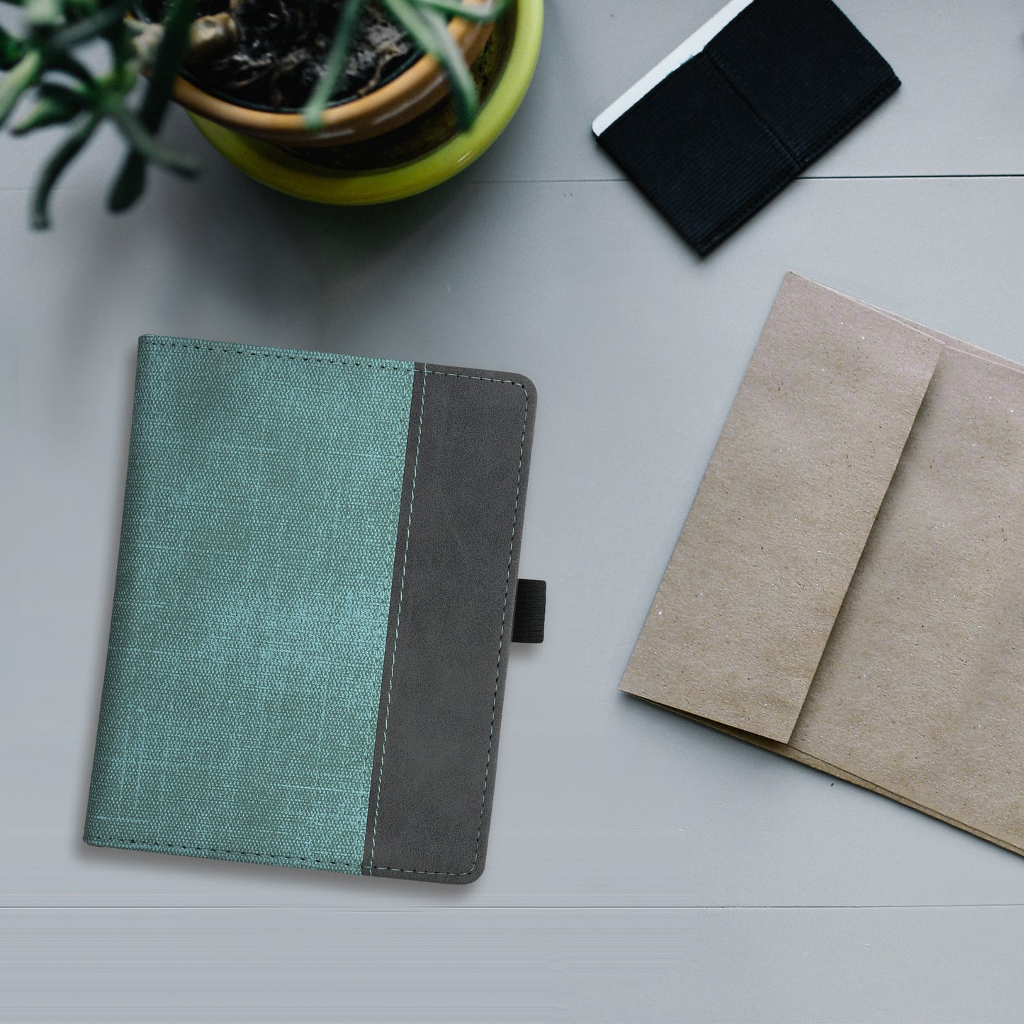 kwmobile Flip Case compatible with Kobo Aura Edition 2 - Hand Strap - Cover Dark Grey