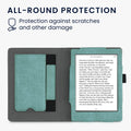 kwmobile Flip Case compatible with Kobo Aura Edition 2 - Hand Strap - Cover Dark Grey