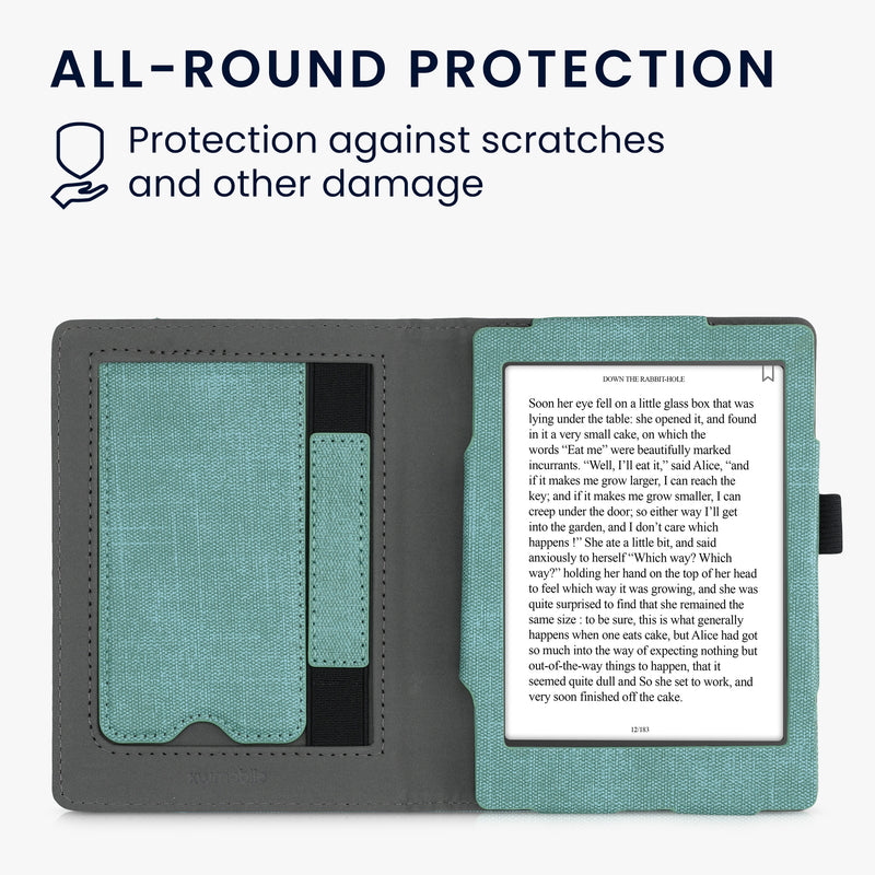 kwmobile Flip Case compatible with Kobo Aura Edition 2 - Hand Strap - Cover Dark Grey