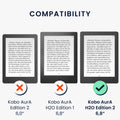 kwmobile Flip Case compatible with Kobo Aura H2O Edition 2 - Hand Strap - Cover