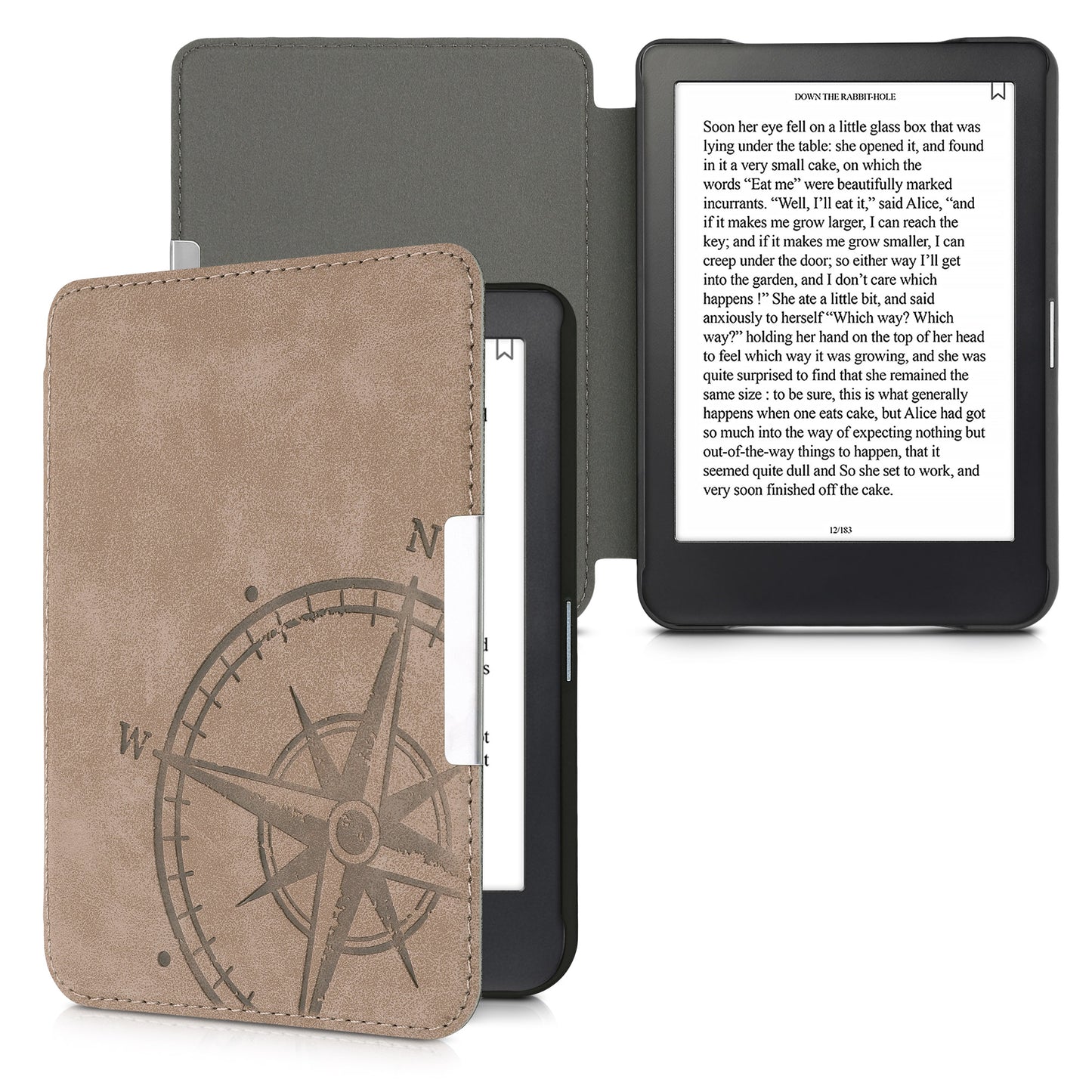 kwmobile Case Compatible with Kobo Clara HD - Faux Leather eReader Protective Cover