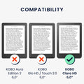 kwmobile Case Compatible with Kobo Clara HD - Faux Leather eReader Protective Cover