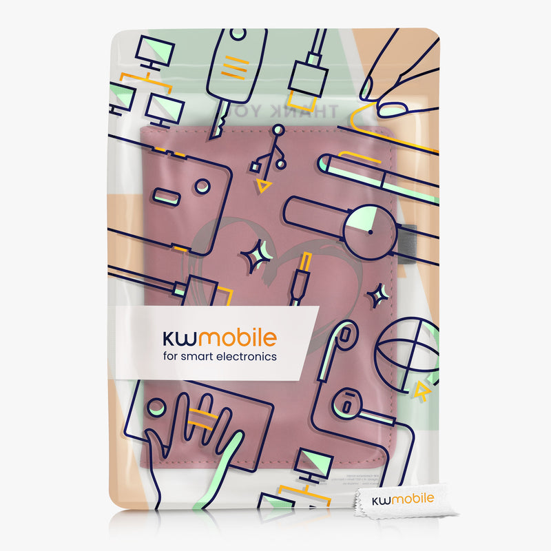 kwmobile Case compatible with Kobo Clara HD Flip Cover - with Hand Strap