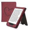 kwmobile Schutzhülle kompatibel mit Kobo Clara HD Flip Hülle - Cover mit Handschlaufe - Herz Brush Dunkelrot Dunkelrot  [dsg01]