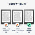 kwmobile Case compatible with Kobo Clara HD Flip Cover - with Hand Strap