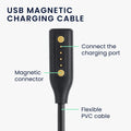 kwmobile USB Charging Cable compatible with Bose Frames - Cable for Audio Sunglasses Replacement Cable