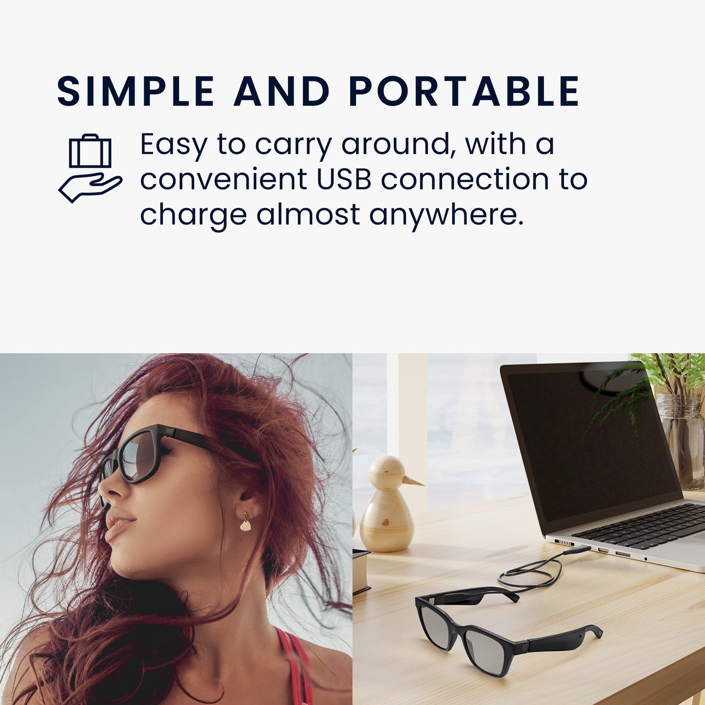 kwmobile USB Charging Cable compatible with Bose Frames - Cable for Audio Sunglasses Replacement Cable