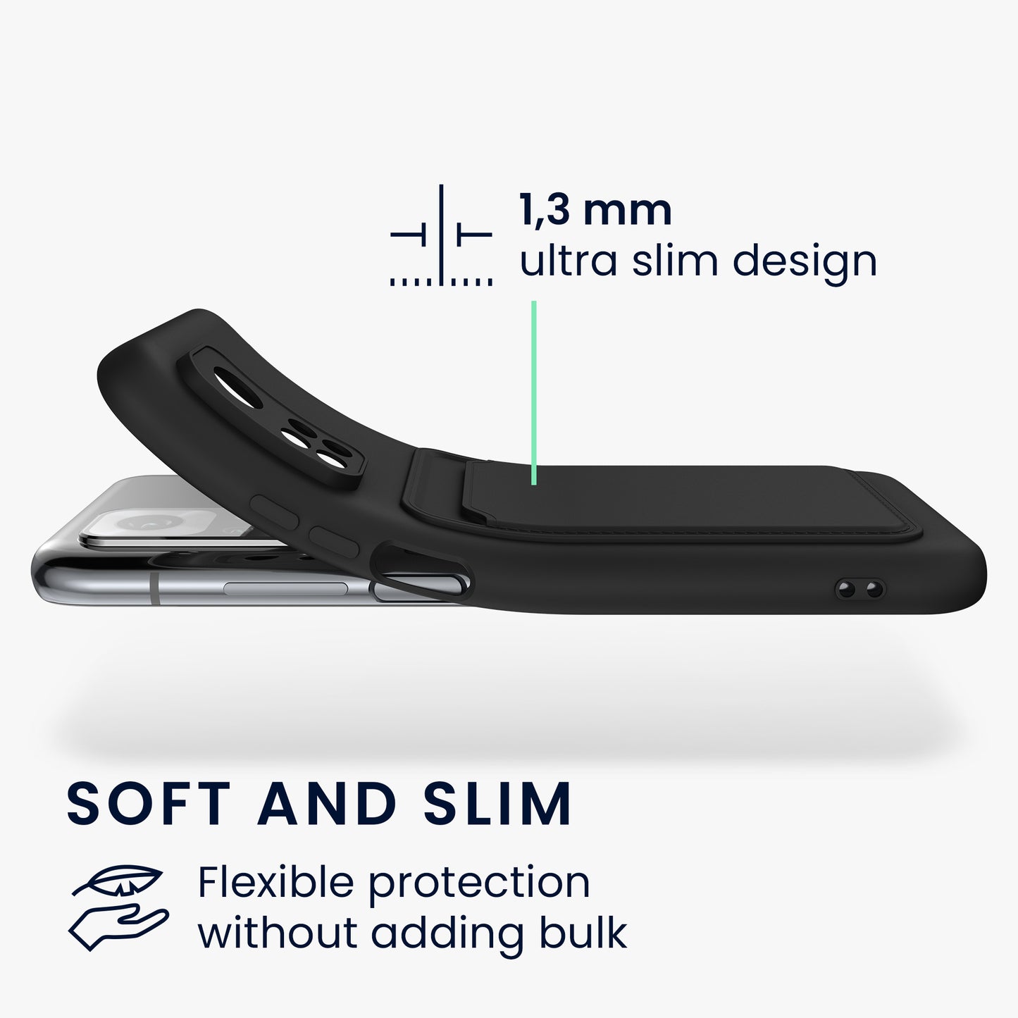 kwmobile Phone Case Compatible with Xiaomi Mi 10T / Mi 10T Pro Case - Phone Cover with Card Slot
