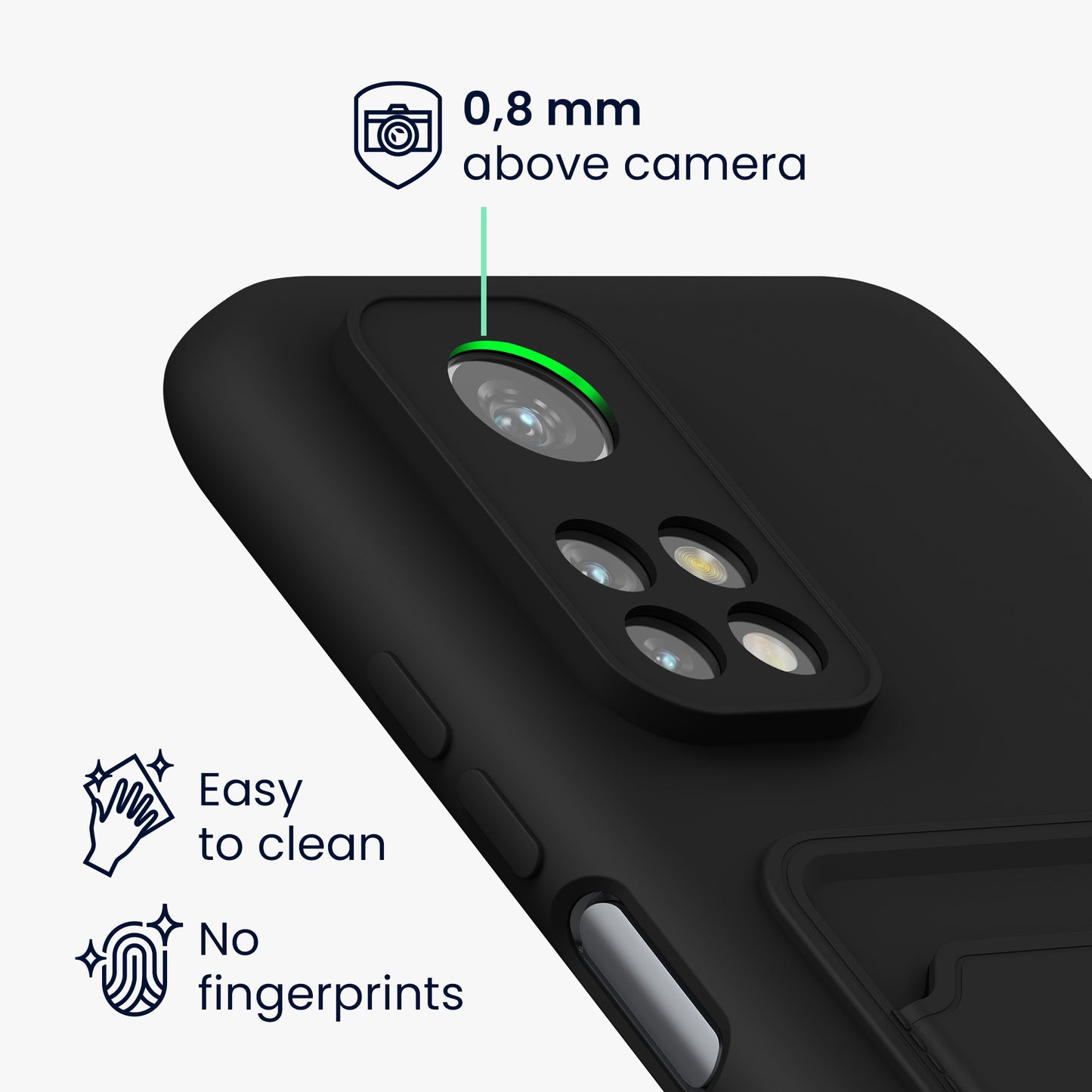 kwmobile Phone Case Compatible with Xiaomi Mi 10T / Mi 10T Pro Case - Phone Cover with Card Slot